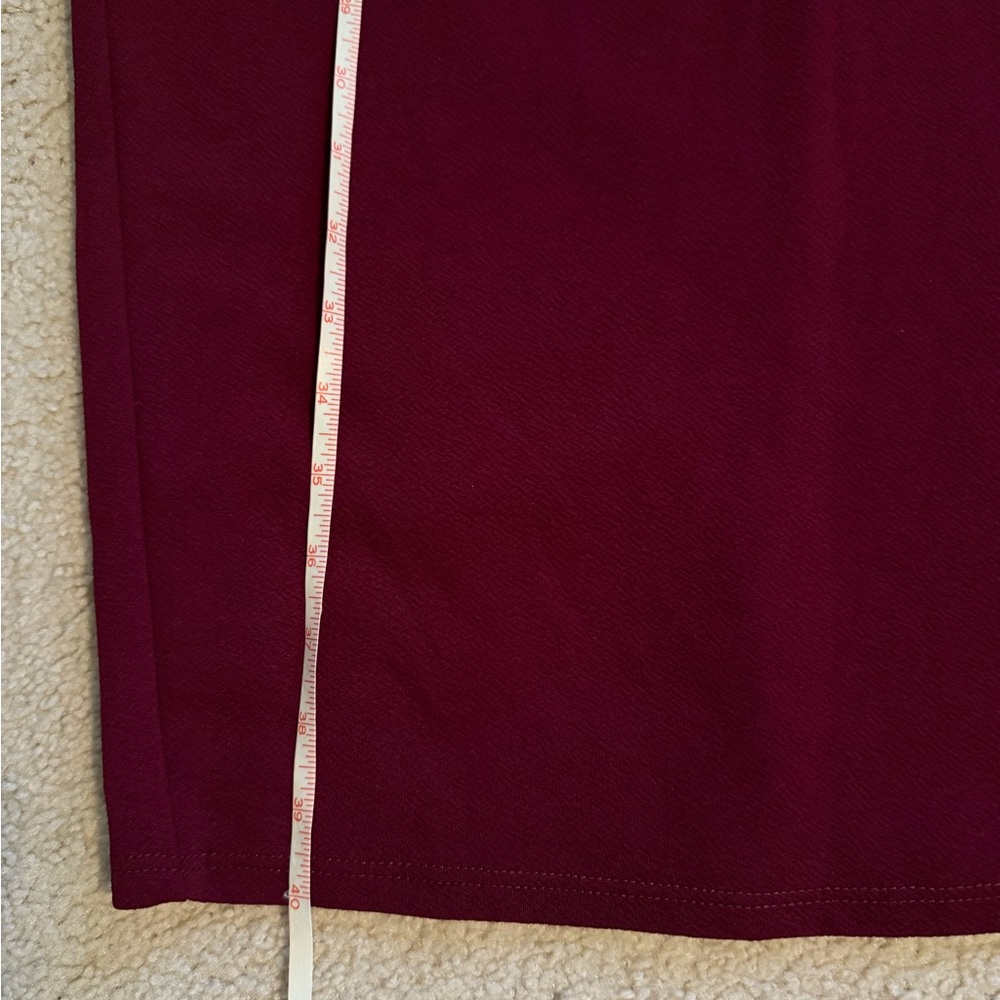 Olivia Matthews Rich Burgundy Midi Dress with stretchy material - Picture 6 of 6